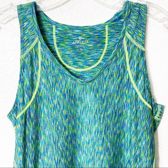 Athleta Pop Space Dye Run Green Tank Women Small - Picture 6 of 6